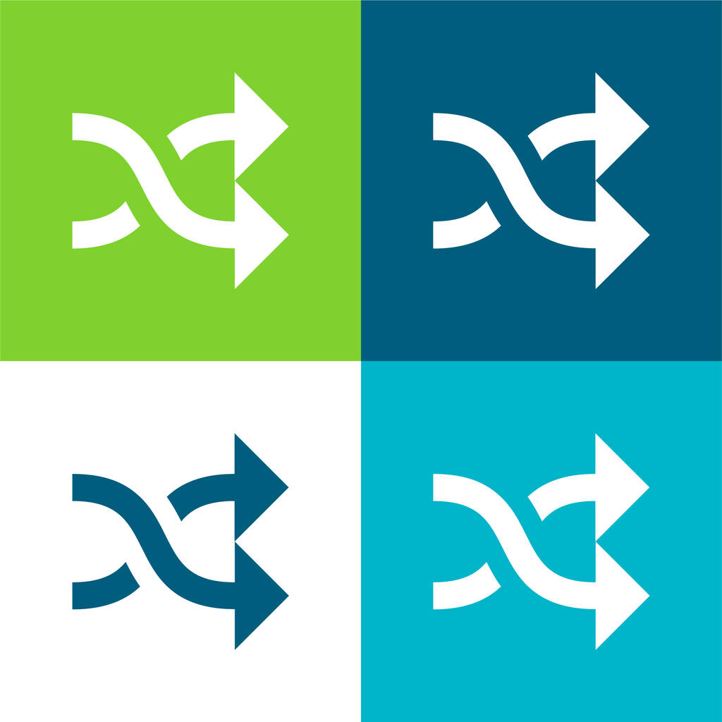 Arrows Crossed Couple Flat four color minimal icon set - Vector, Image