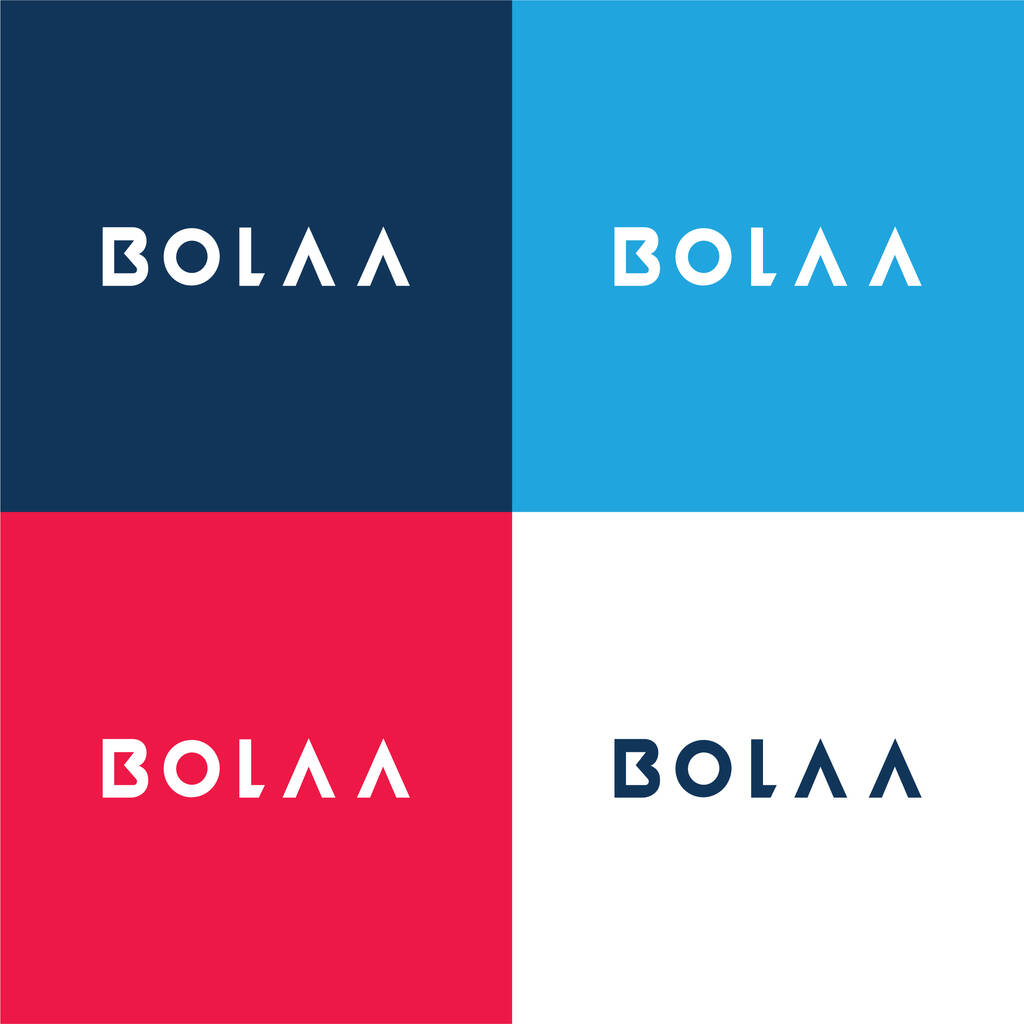 Bola Logo niebieski i czerwony zestaw czterech kolorów minimalny zestaw ikon - Wektor, obraz