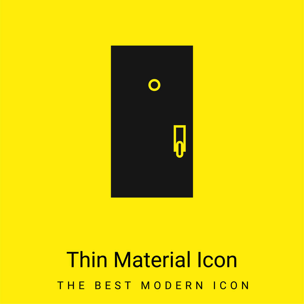 Μαύρη πόρτα ελάχιστο φωτεινό κίτρινο εικονίδιο υλικό - Διάνυσμα, εικόνα