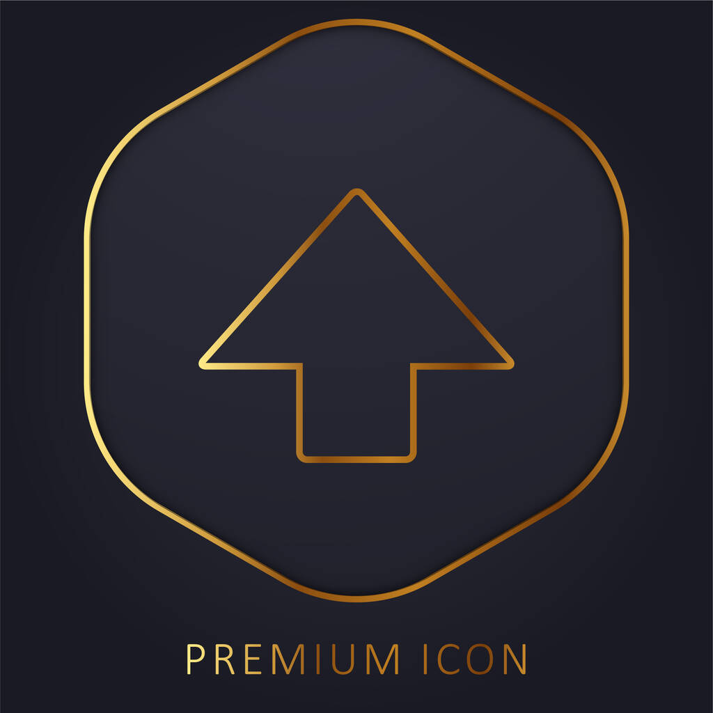 Flecha negra apuntando hacia arriba logotipo de la línea de oro premium o icono - Vector, Imagen