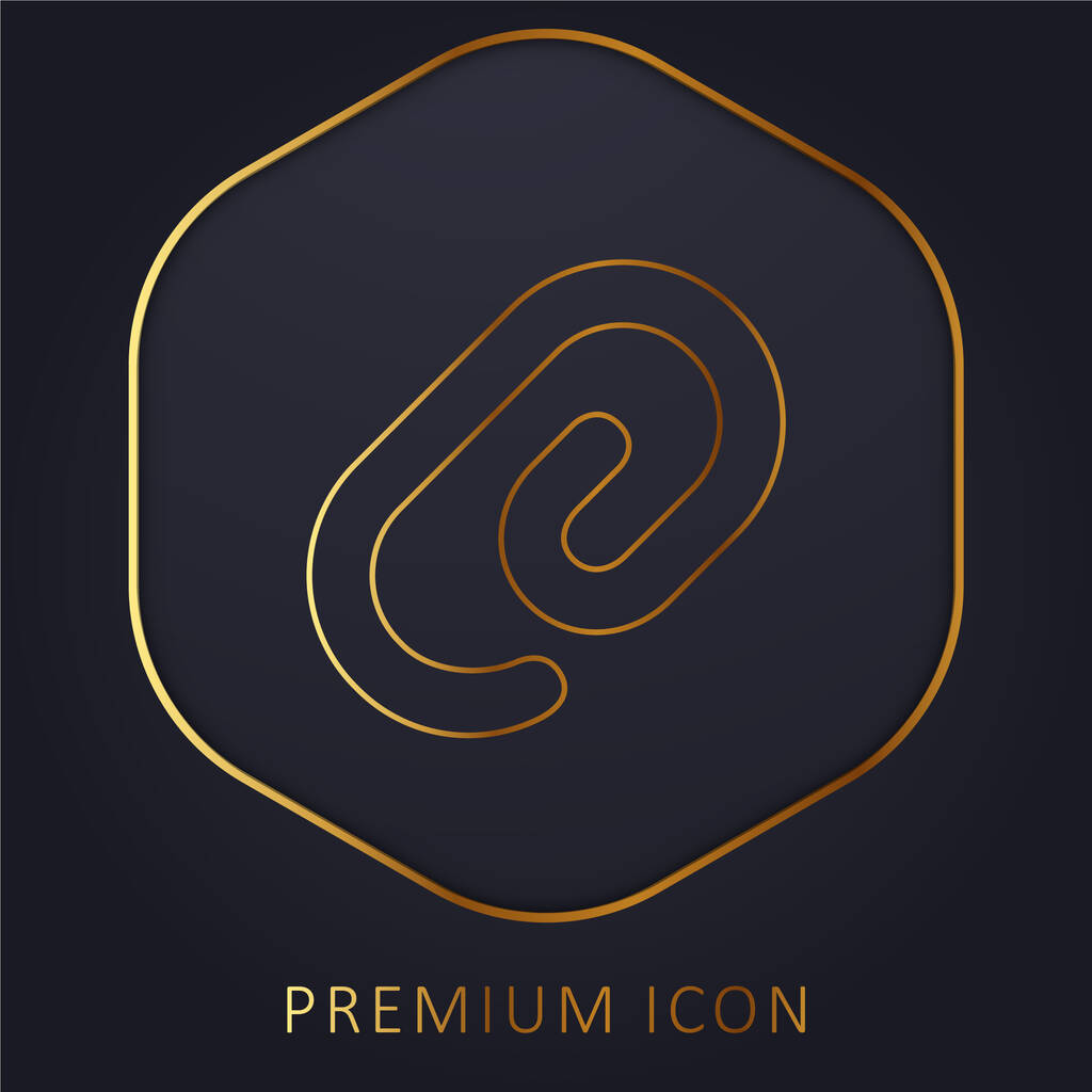 Attach Interface Clip Symbol golden line premium logo or icon - Vector, Image
