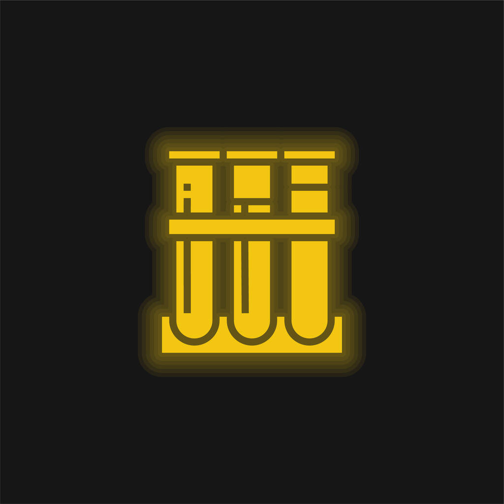 Ukázka žluté zářící neonové ikony - Vektor, obrázek