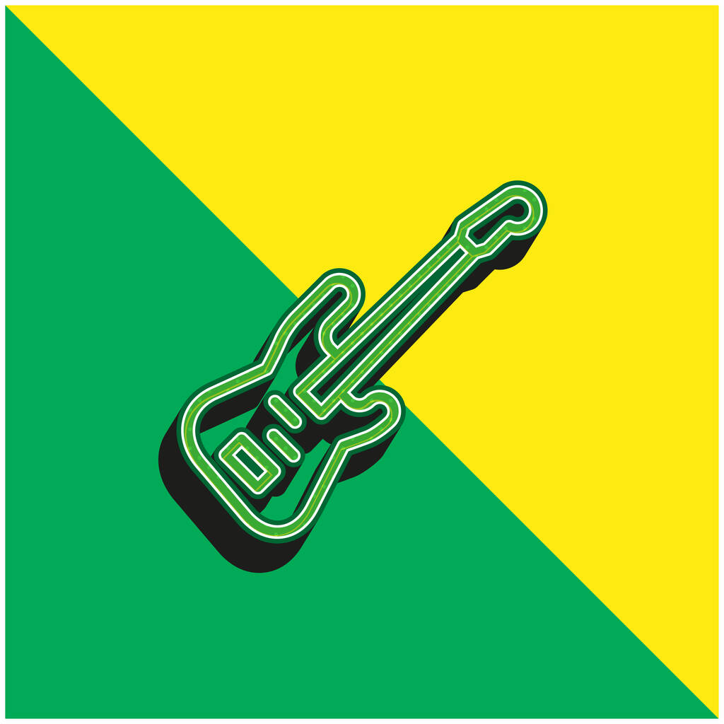 低音緑と黄色の現代的な3Dベクトルアイコンのロゴ - ベクター画像