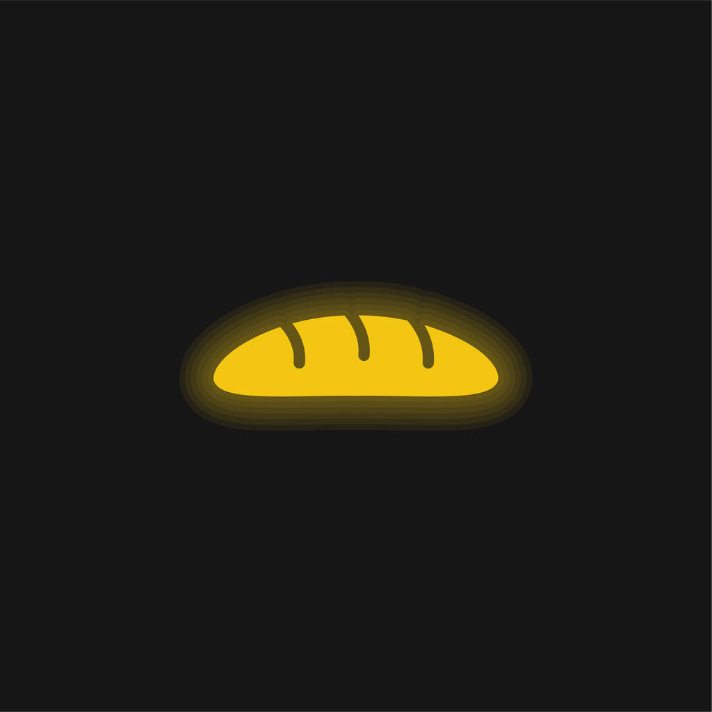 Pain jaune brillant icône néon - Vecteur, image