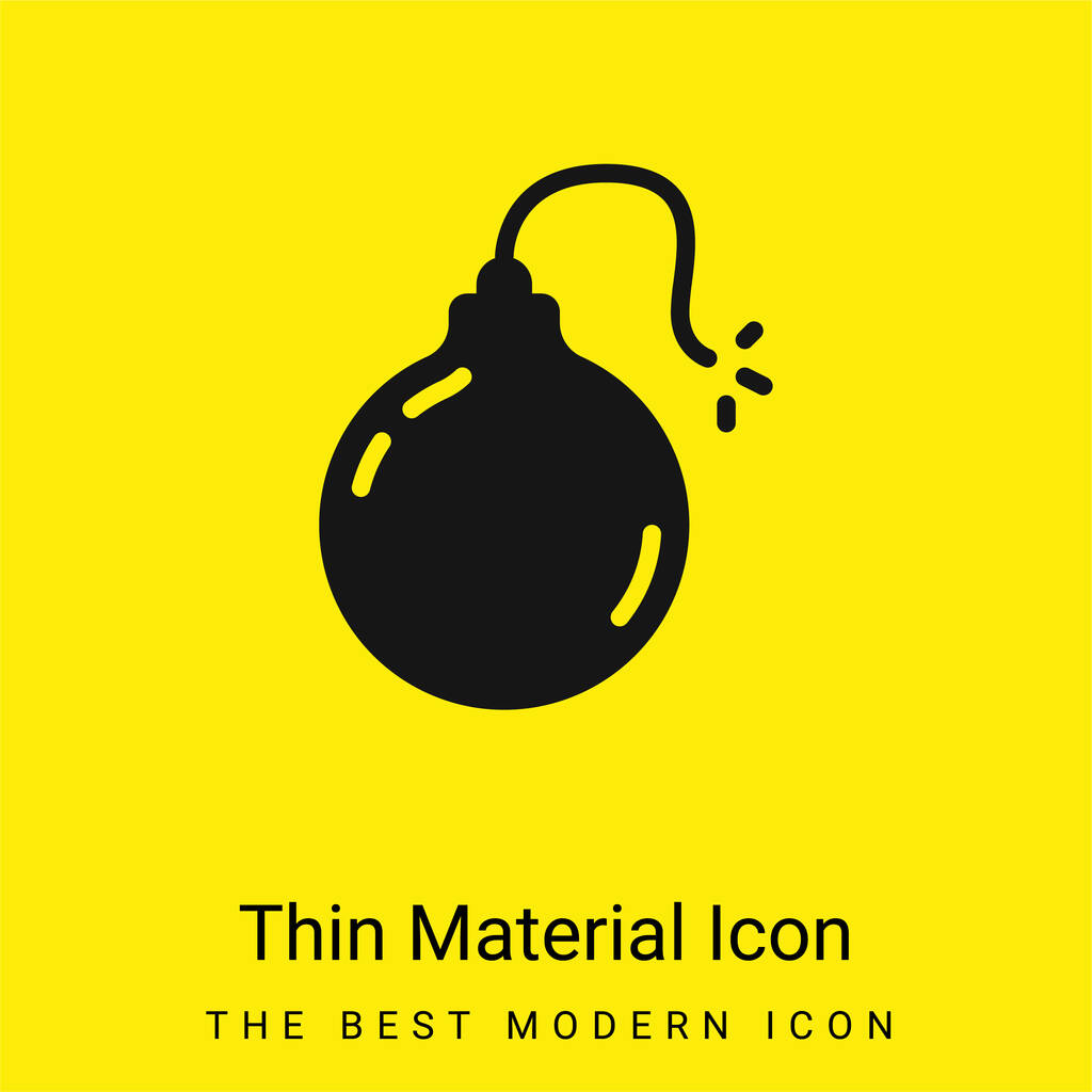 Bomba minimalna jasnożółta ikona materiału - Wektor, obraz