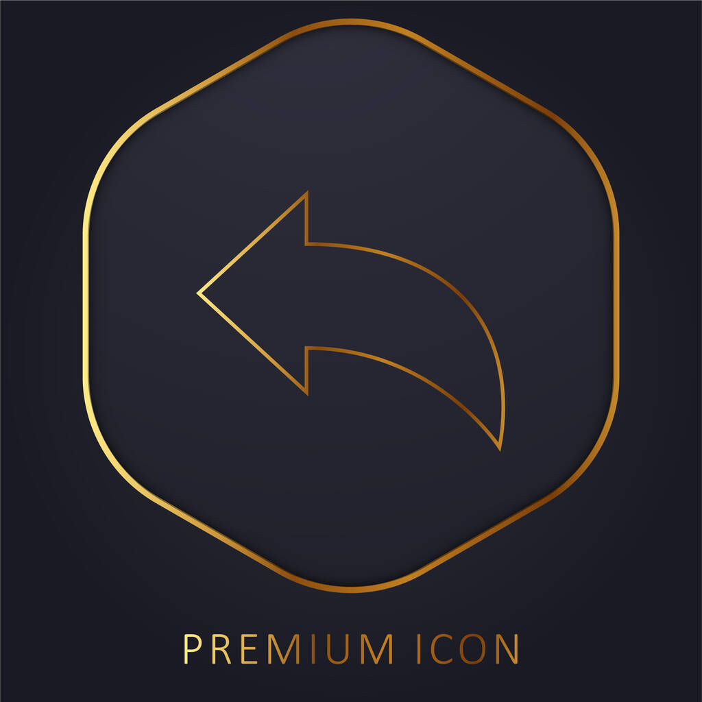 Zpět zlatá čára prémie logo nebo ikona - Vektor, obrázek
