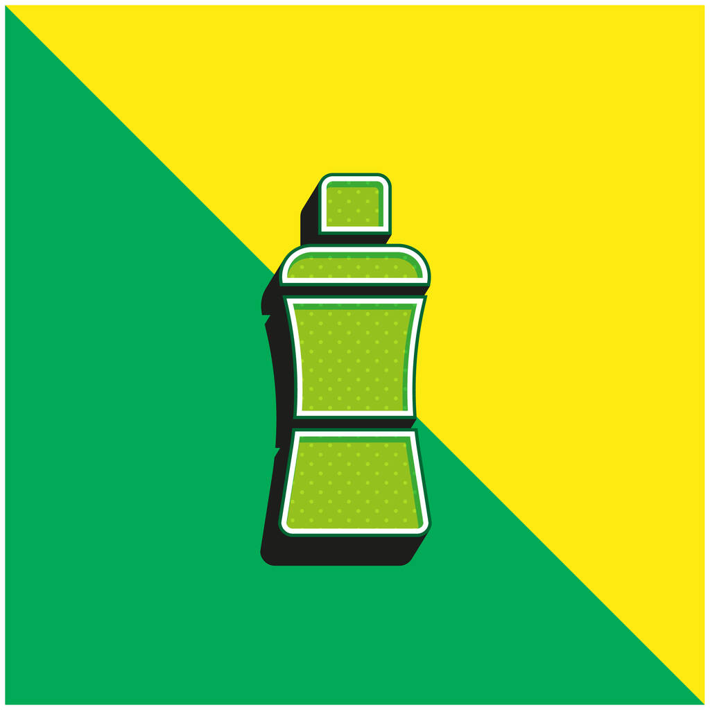 Bottle Of Water Green and yellow modern 3d vector icon logo - Vector, Image