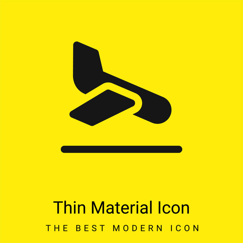 Arrival minimal bright yellow material icon - Vector, Image