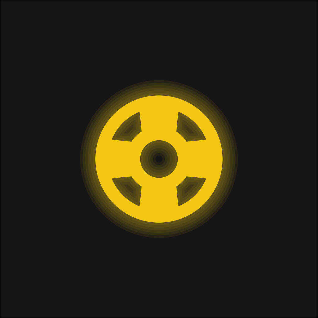 ビーチフロート黄色の輝くネオンアイコン - ベクター画像