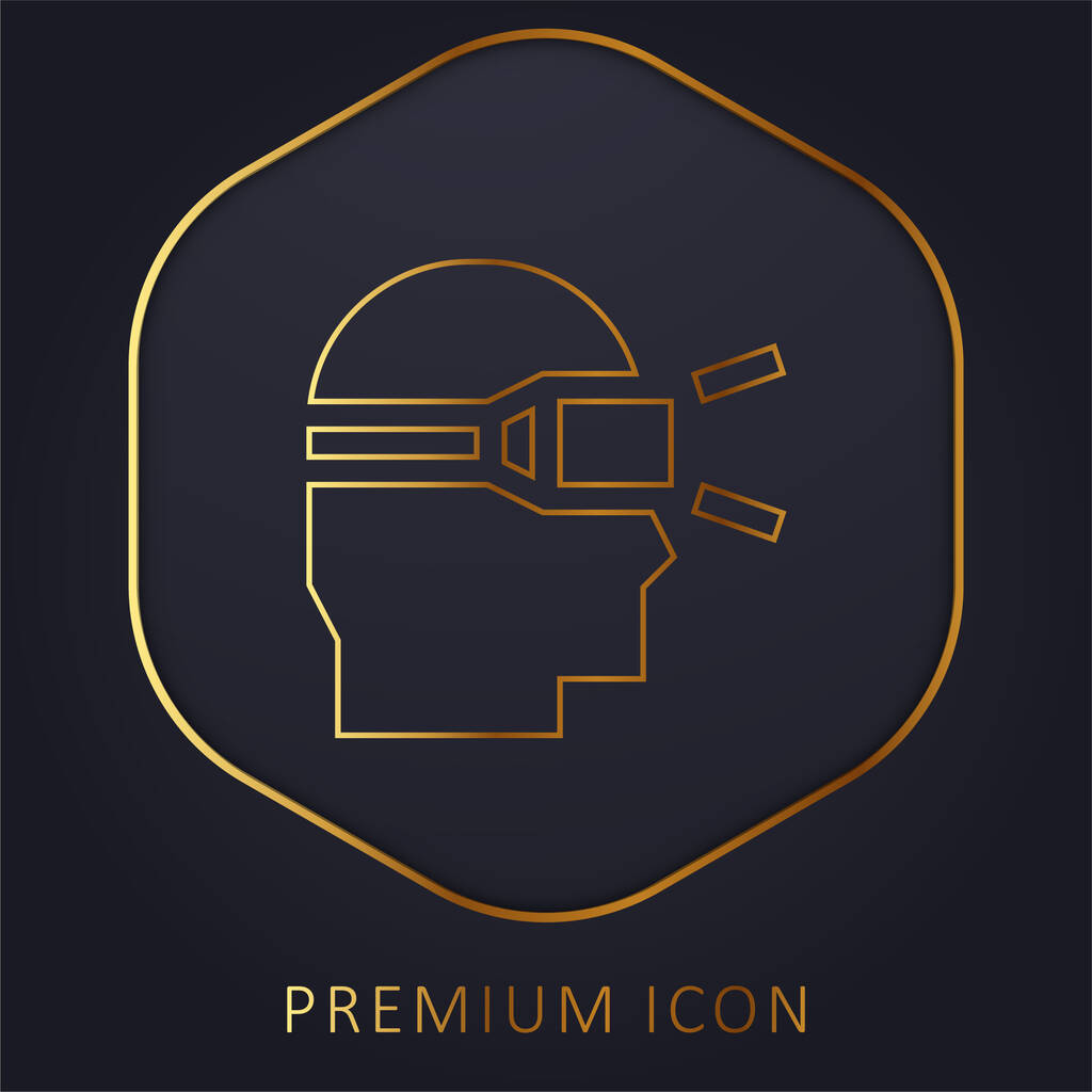 Réalité augmentée ligne d'or logo premium ou icône - Vecteur, image