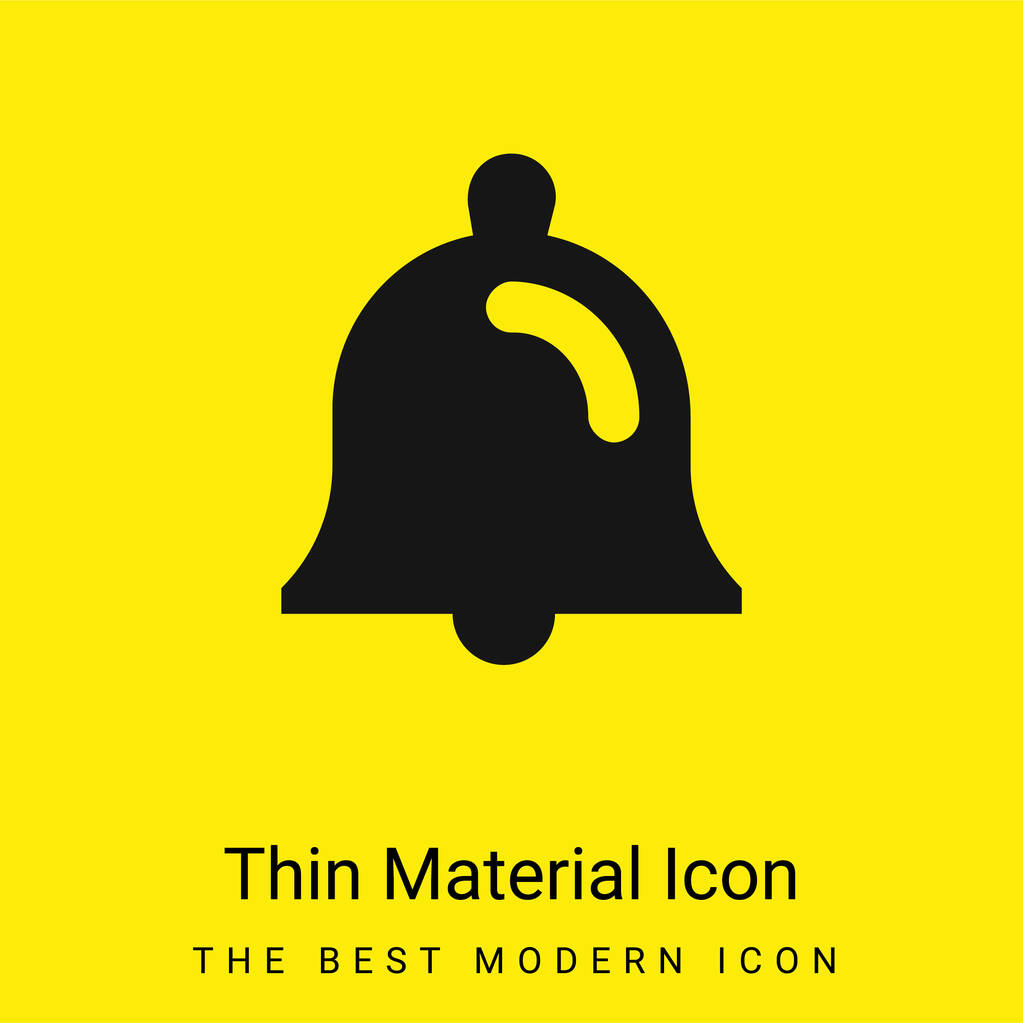 Bell minimal bright yellow material icon - Vector, Image