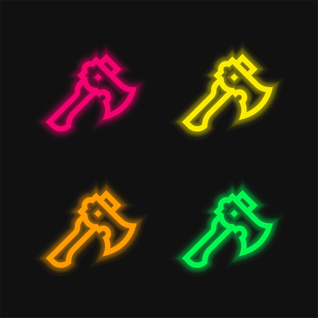 Osa čtyři barvy zářící neonový vektor ikona - Vektor, obrázek