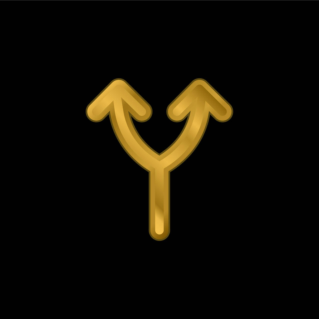 Бифуркация золотого значка или вектора логотипа со стрелкой вверх - Вектор,изображение