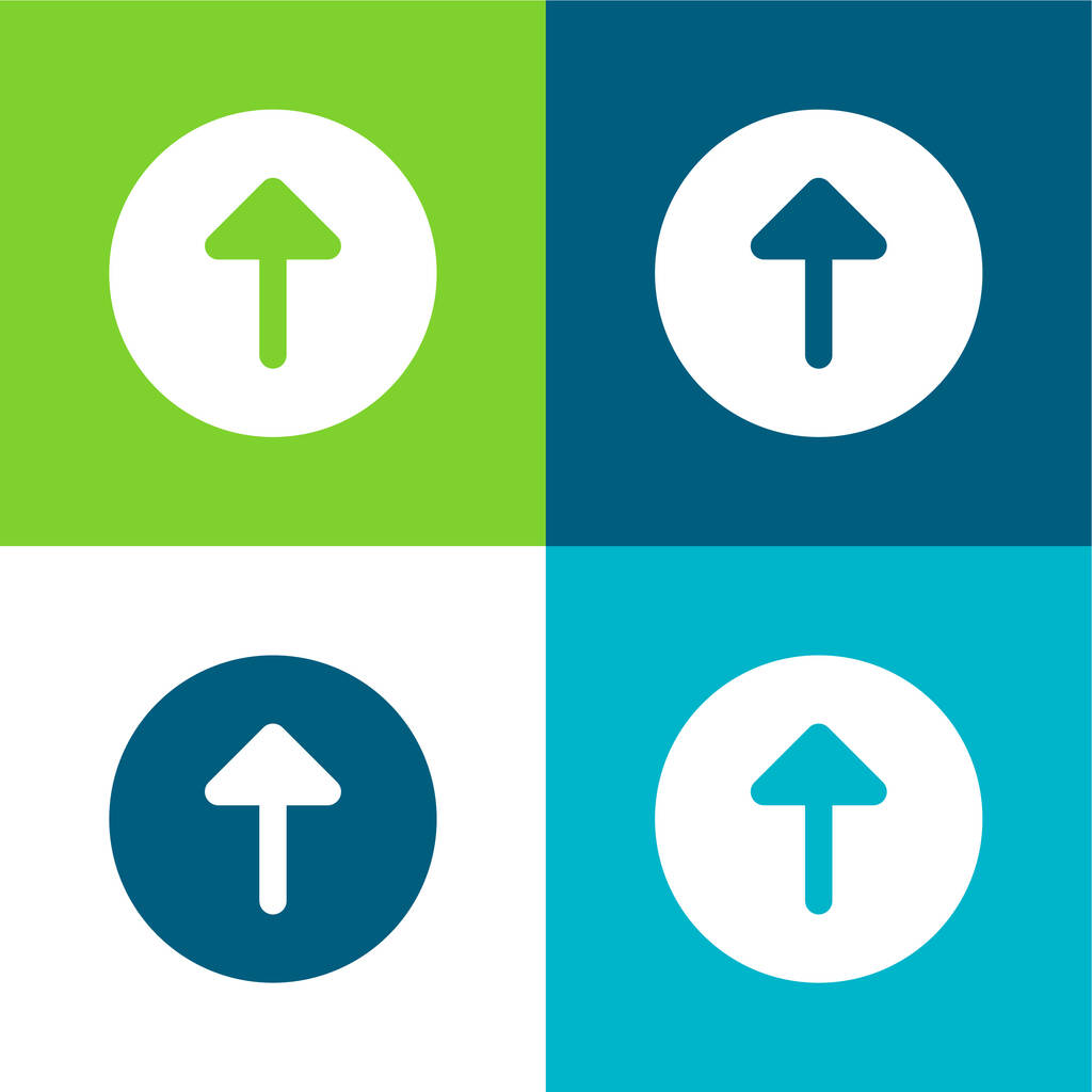 Flecha arriba Plano de cuatro colores mínimo icono conjunto - Vector, Imagen