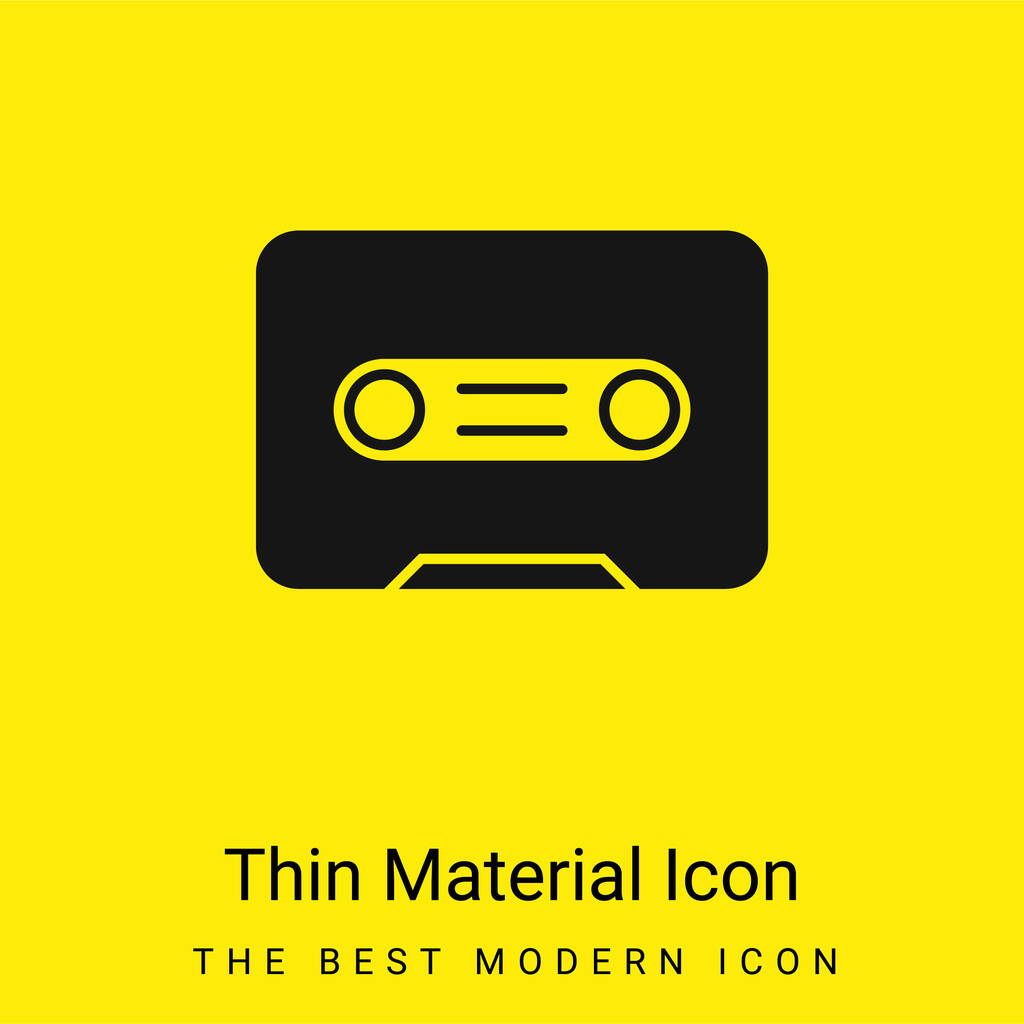 Big Cassette ícone material amarelo brilhante mínimo - Vetor, Imagem