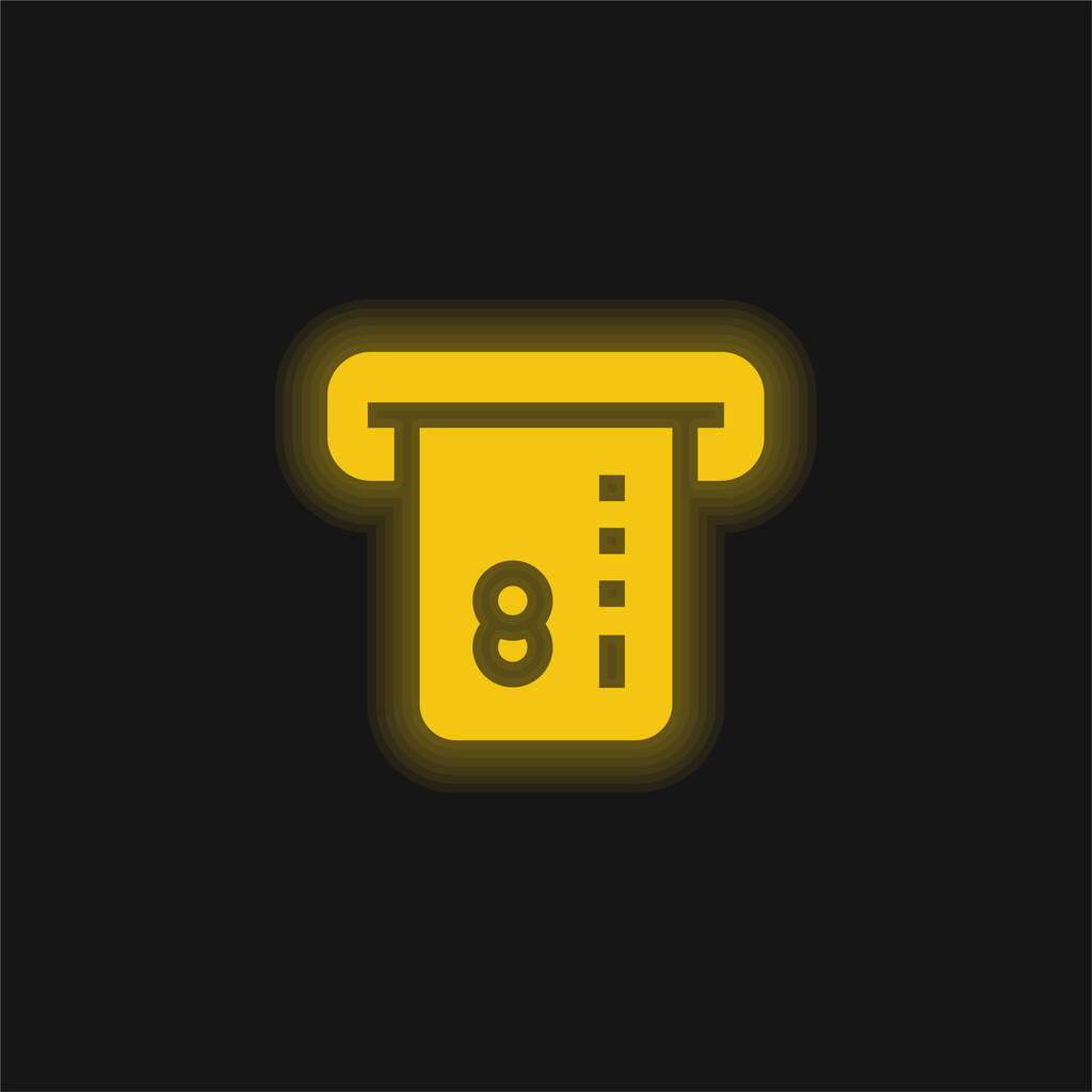 Cajero automático amarillo brillante icono de neón - Vector, imagen