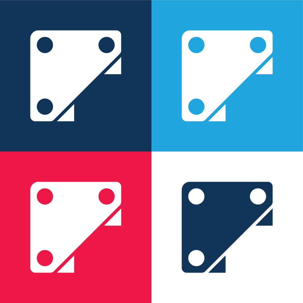 Support bleu et rouge quatre couleurs minimum jeu d'icônes - Vecteur, image