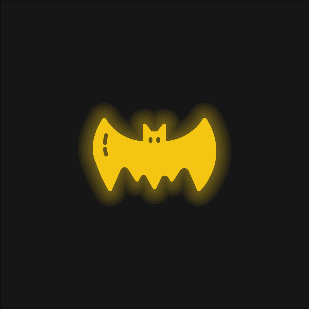 Жовта сяюча неонова ікона кажанів
 - Вектор, зображення