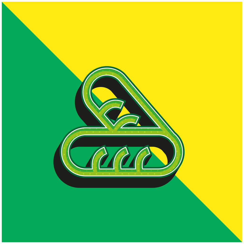 Leipä Pari Vihreä ja keltainen moderni 3d vektori kuvake logo - Vektori, kuva