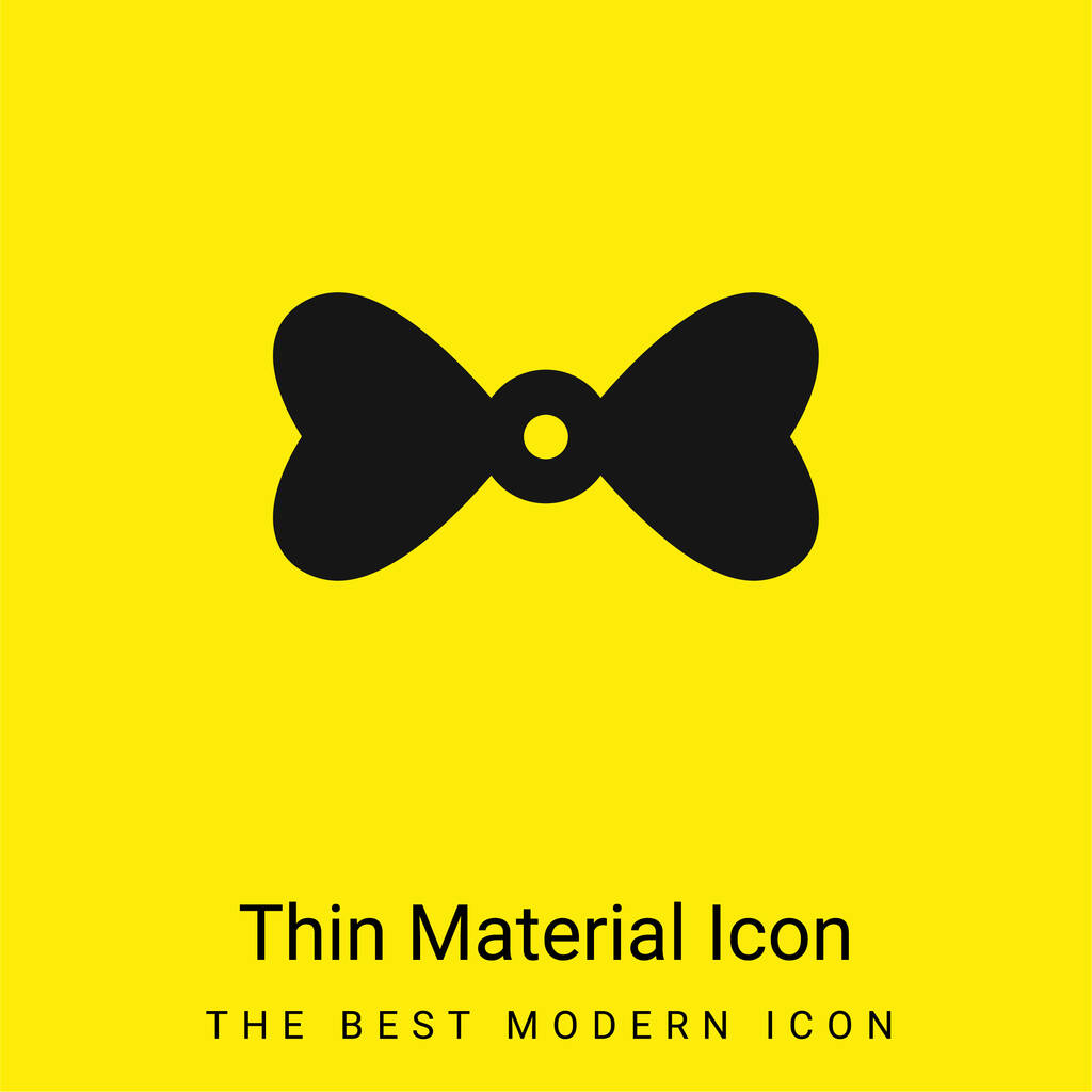 Corbata de lazo con corazones mínimo icono de material amarillo brillante - Vector, Imagen