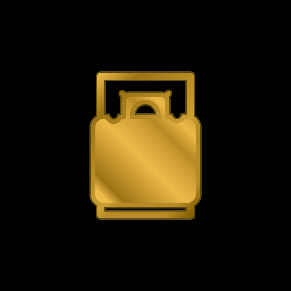 Вид зверху Золота металева іконка або вектор логотипу
 - Вектор, зображення
