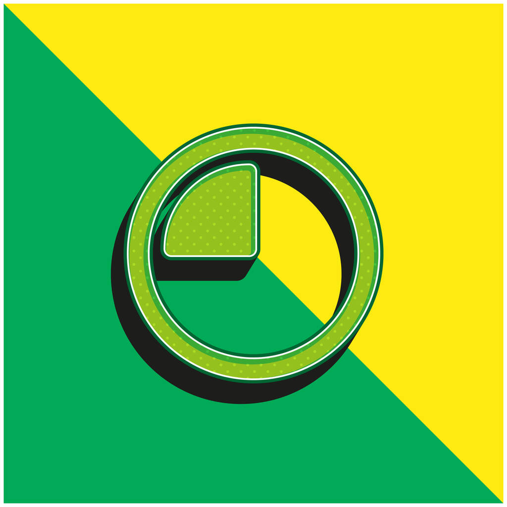 Logo vectoriel 3D moderne vert et jaune 15 minutes - Vecteur, image