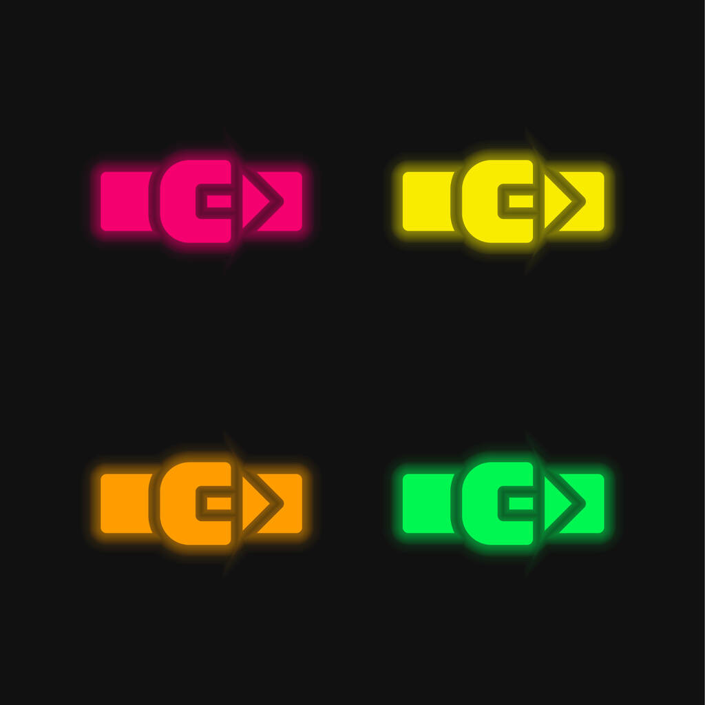 Öv négy szín izzó neon vektor ikon - Vektor, kép