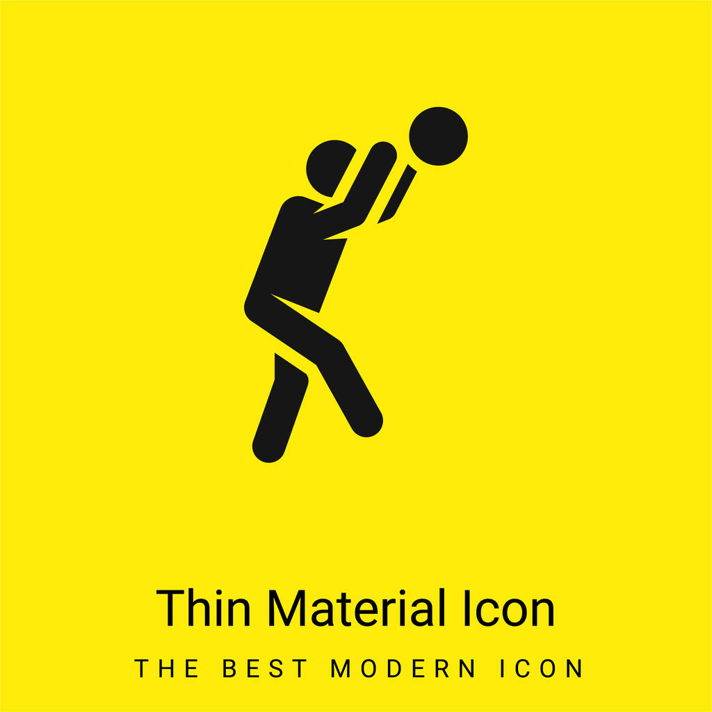 Giocatore di basket minimale icona materiale giallo brillante - Vettoriali, immagini