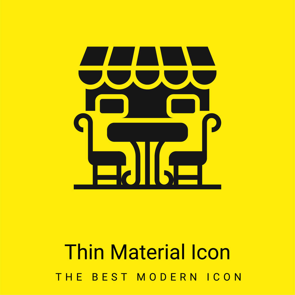 Bistro minimaal helder geel materiaal icoon - Vector, afbeelding