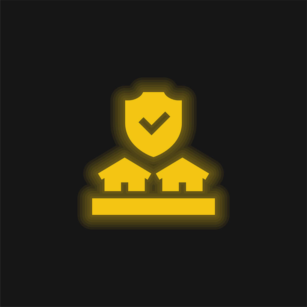 Árverés sárga izzó neon ikon - Vektor, kép