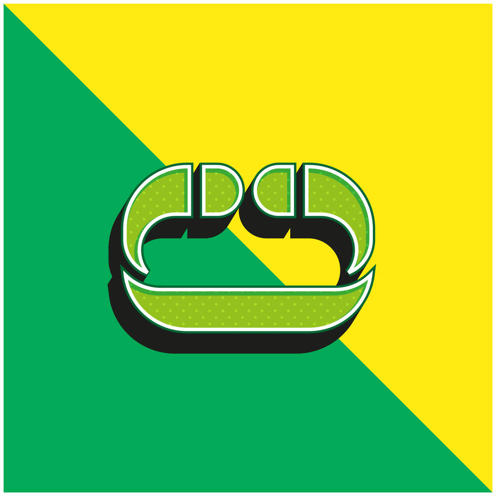 Bangle Zöld és sárga modern 3D vektor ikon logó - Vektor, kép