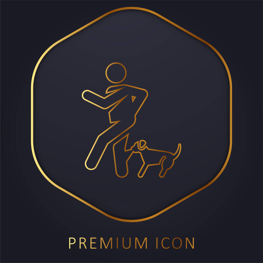 Bite línea dorada logotipo premium o icono - Vector, imagen
