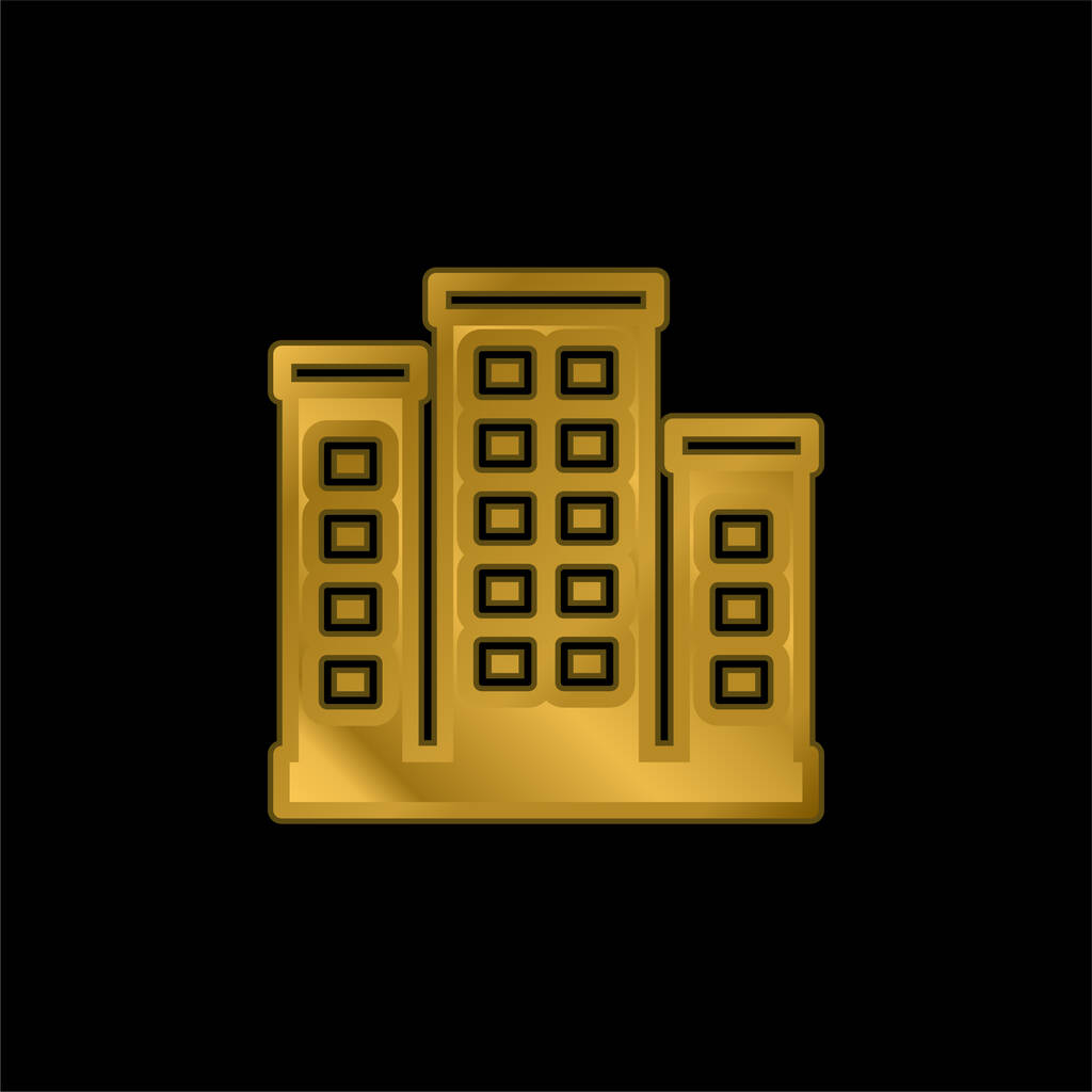 Позолоченная икона квартиры или вектор логотипа - Вектор,изображение