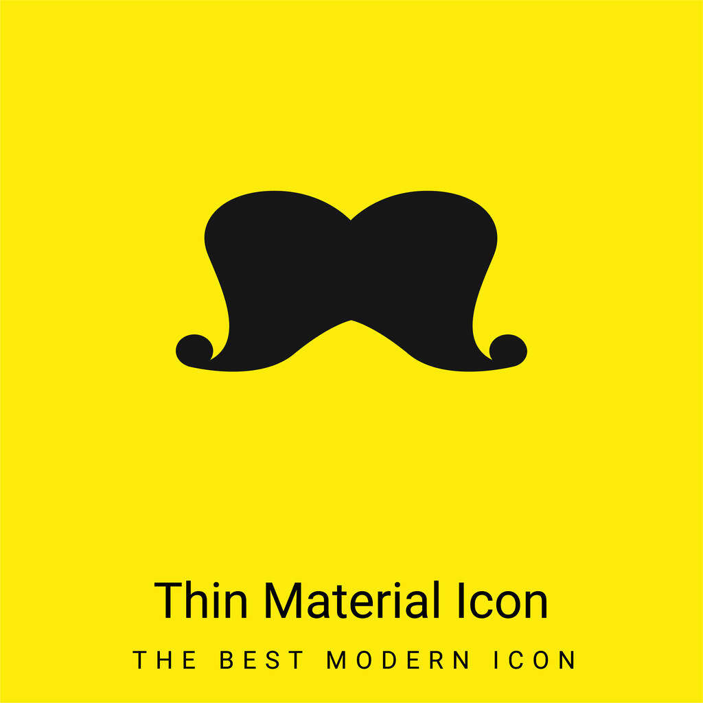 Duże wąsy minimalna jasnożółta ikona materiału - Wektor, obraz