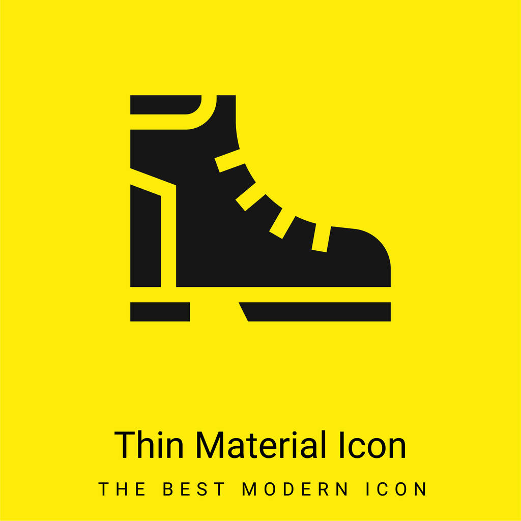Boot minimal bright yellow material icon - Vector, Image