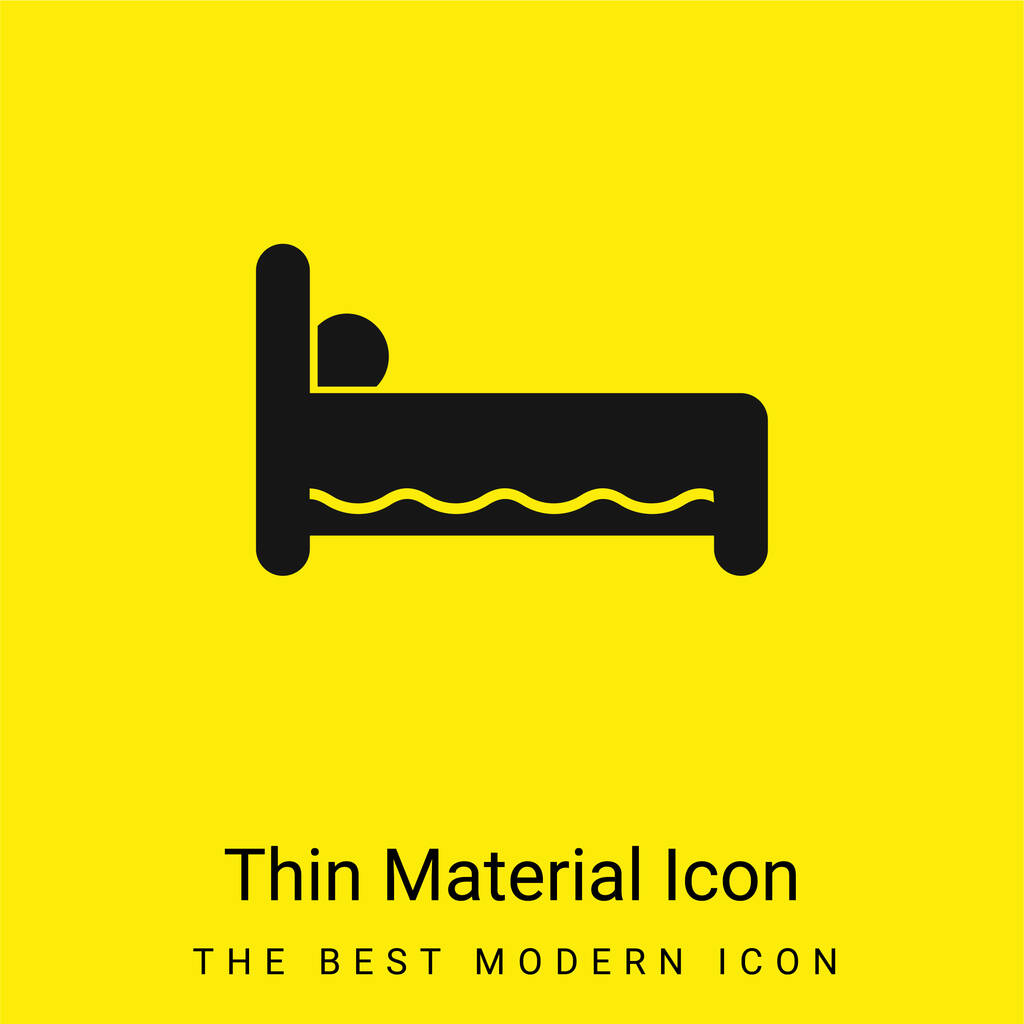 Bed Side View minimaal helder geel materiaal icoon - Vector, afbeelding
