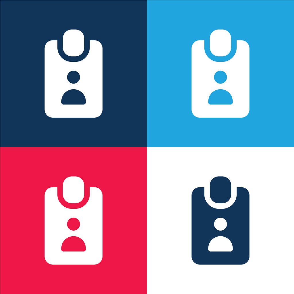 Distintivo blu e rosso set di icone minime a quattro colori - Vettoriali, immagini