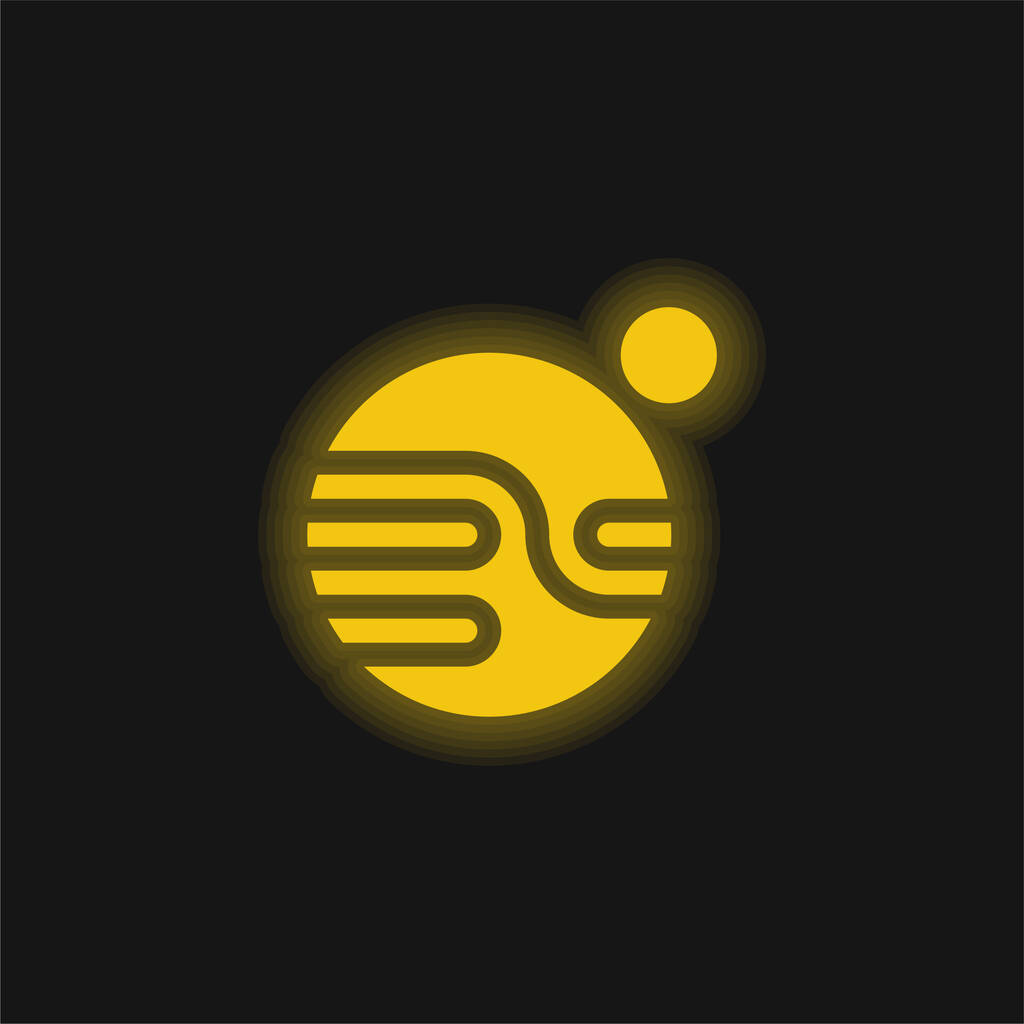 Astronomia amarelo brilhante ícone de néon - Vetor, Imagem