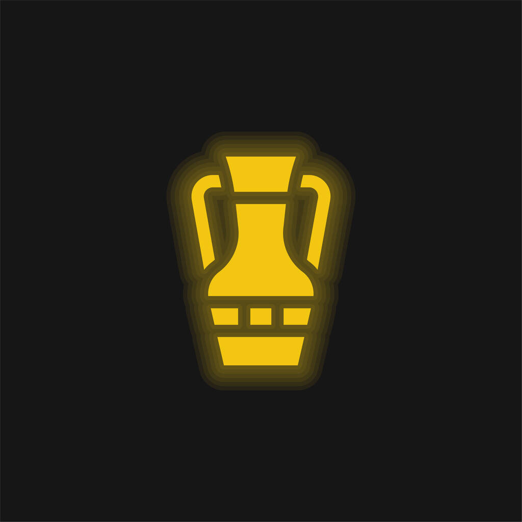 Amforově žlutá zářící neonová ikona - Vektor, obrázek
