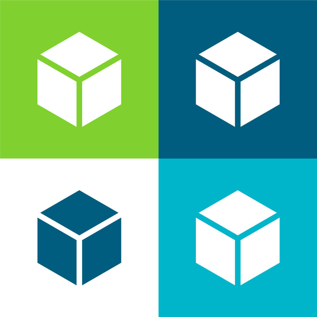 Bloquear plano de quatro cores conjunto de ícones mínimos - Vetor, Imagem