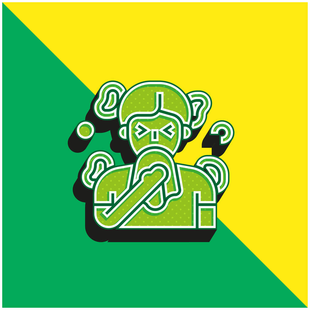 Antihistamínicos Verde y amarillo moderno vector 3d icono del logotipo - Vector, Imagen