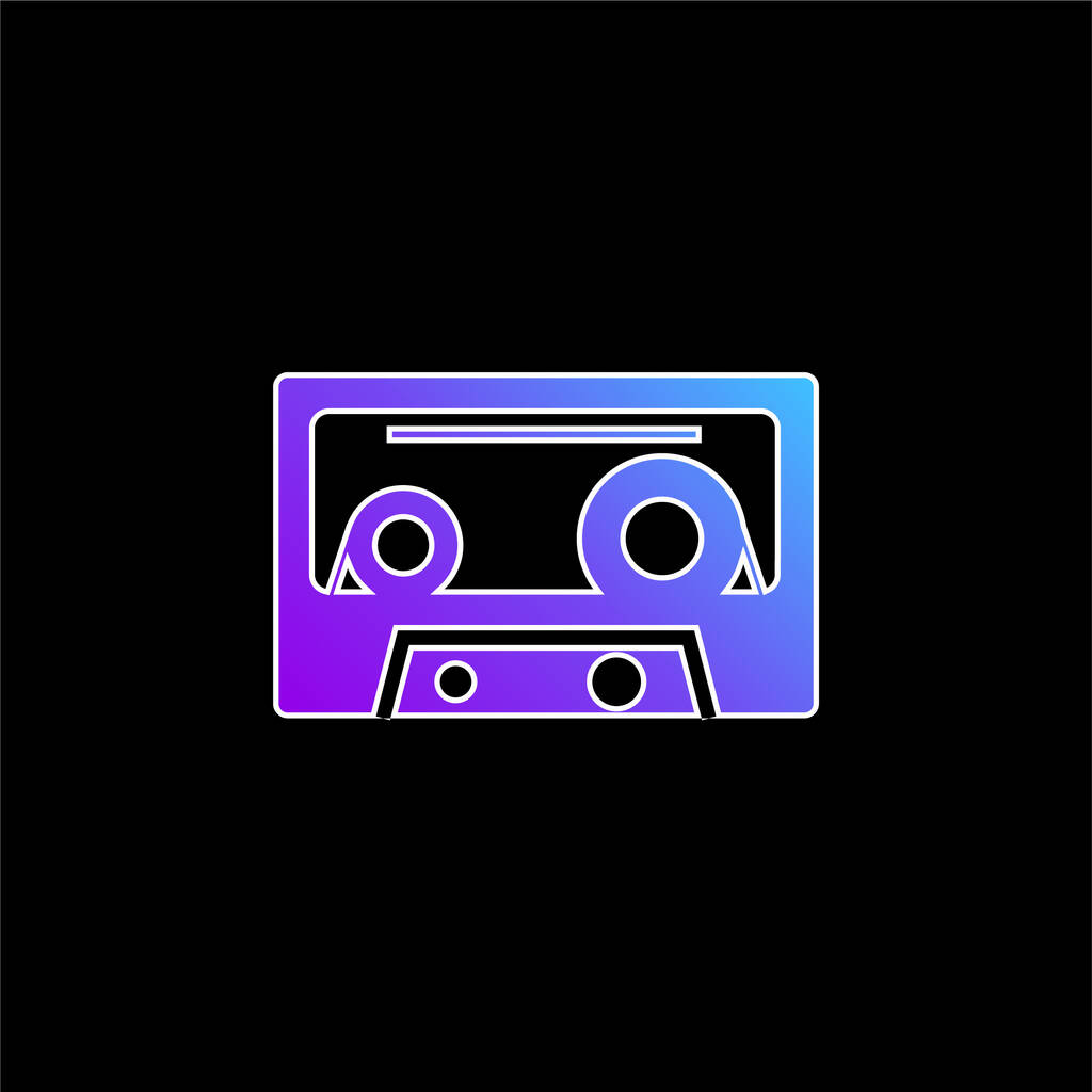 Audio cassette azul gradiente icono de vector - Vector, Imagen