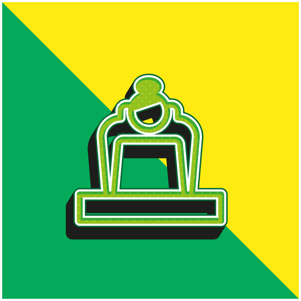 ボスグリーンと黄色の現代的な3Dベクトルアイコンのロゴ - ベクター画像
