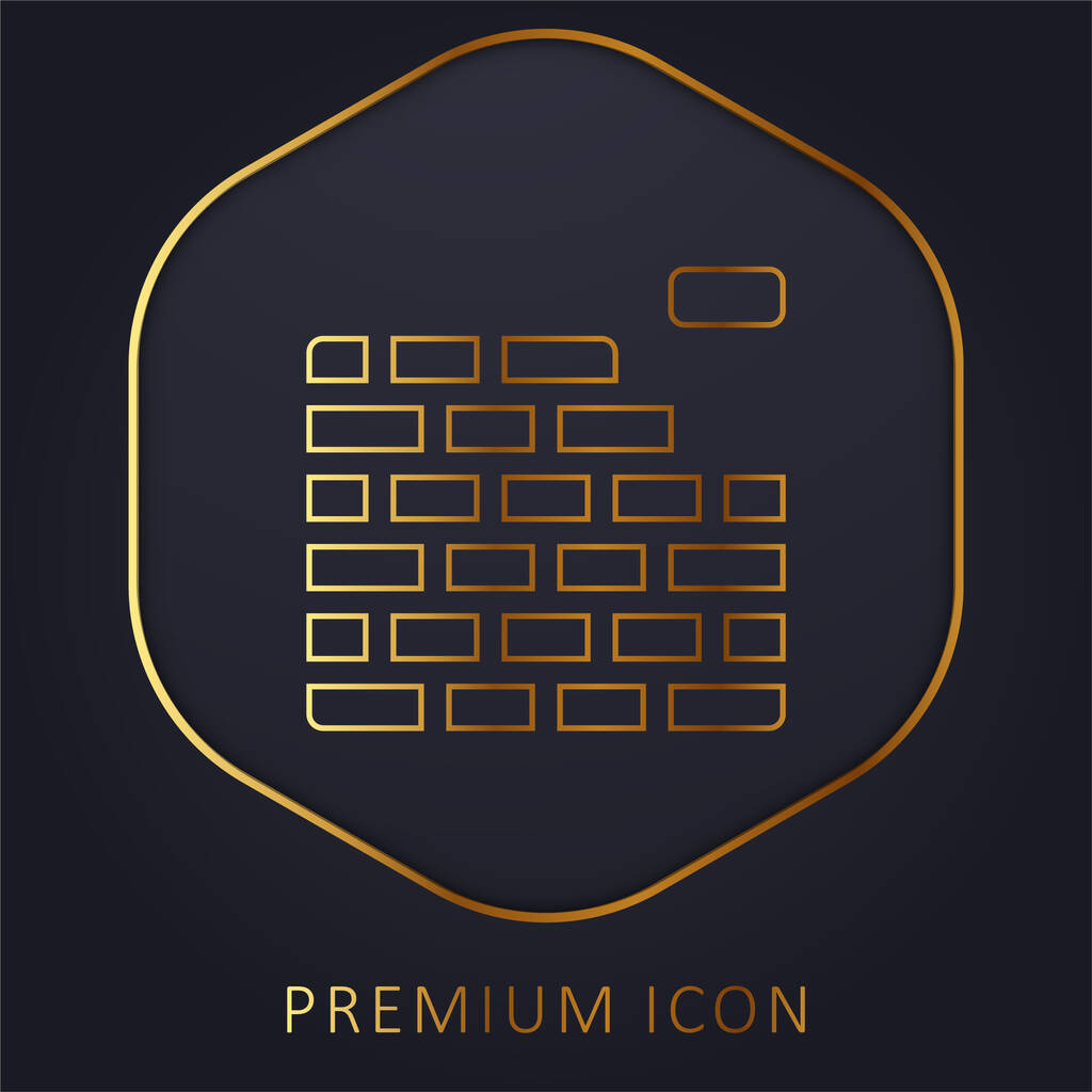 Brickwall ligne d'or logo premium ou icône - Vecteur, image