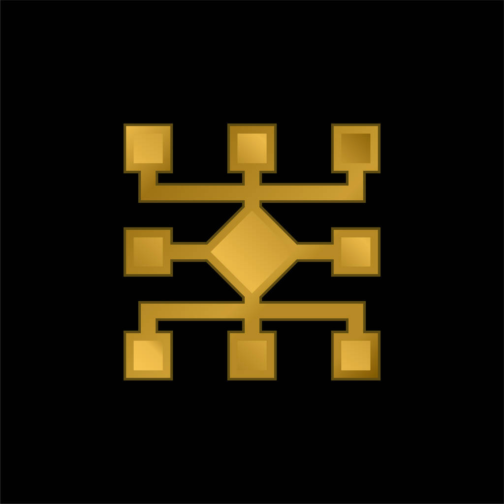 Algorithmus vergoldet metallisches Symbol oder Logo-Vektor - Vektor, Bild