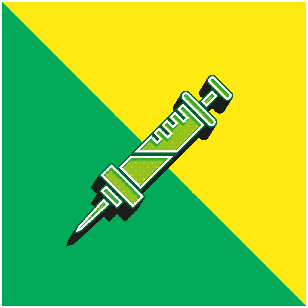 Anestesia verde y amarillo moderno vector 3d icono del logotipo - Vector, imagen