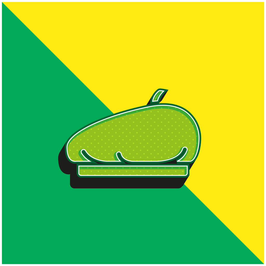 Baret Groen en geel modern 3D vector icoon logo - Vector, afbeelding