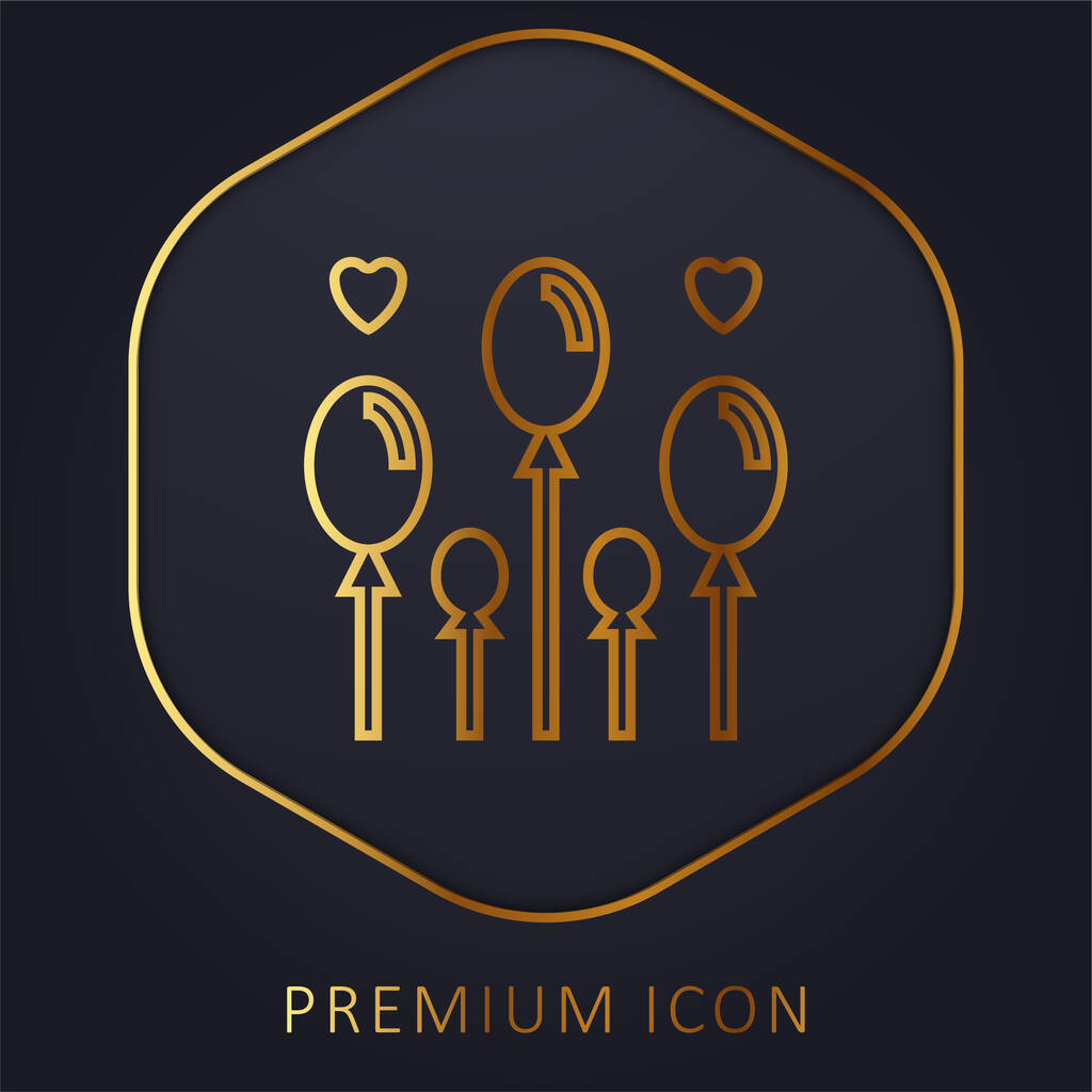 Ballon ligne d'or logo premium ou icône - Vecteur, image