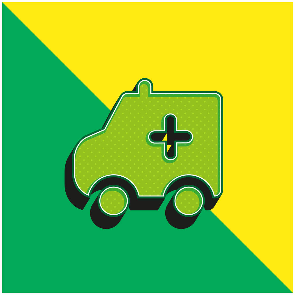 Karetka Zielony i żółty nowoczesny ikona wektora 3D logo - Wektor, obraz