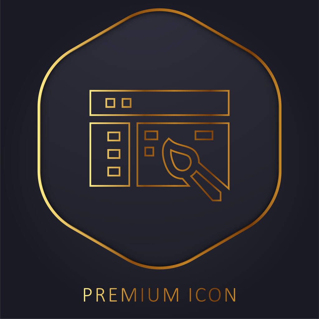 App Design linea dorata logo premium o icona - Vettoriali, immagini